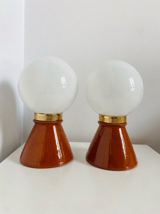 Pareja de lámparas de mesa vintage