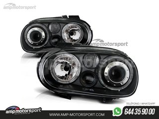 FAROS DELANTEROS OJOS DE ANGEL + LOOK R32 PARA VOLKSWAGEN GOLF MK4