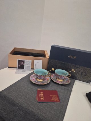 Juego 2 Tazas Porcelana Wuyanliuqi
