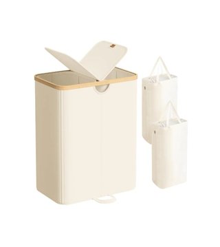 SONGMICS Cesto Ropa Sucia 150 L 2 Compartimentos