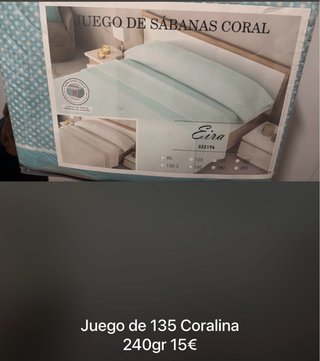 Juego de Sábanas Coralina 135cm