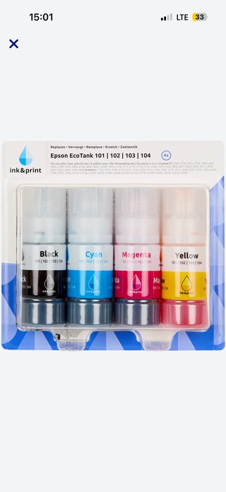 Pack 4 Botellas Tinta Epson EcoTank