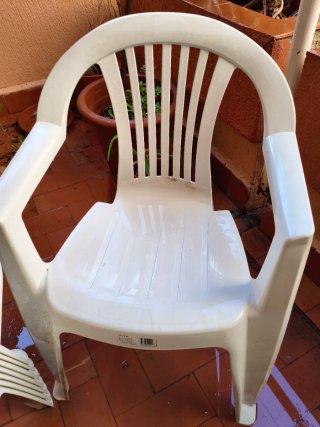 Lote de 8 sillas de terraza blancas