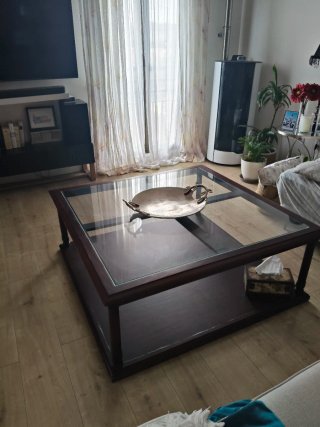 Mesa de Centro de Madera y Cristal