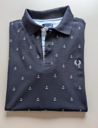 Polo Fred Perry Azul Estampado Talla M