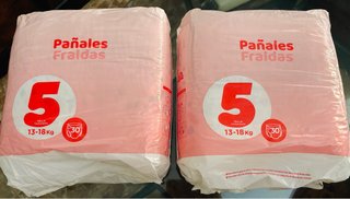 2 Paquetes de Pañales Talla 5