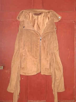 Chaqueta con Flecos Marrón