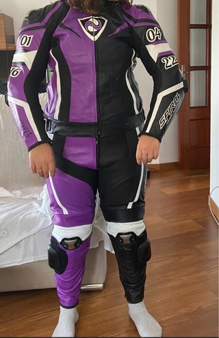 Mono de Moto Mujer Spiral Negro y Morado
