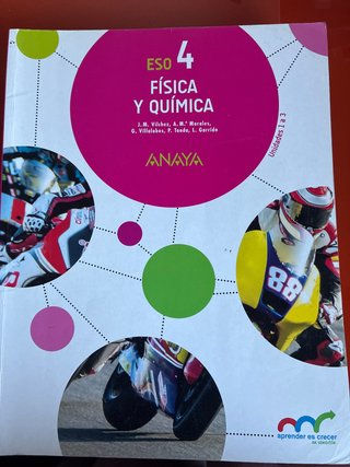 Libro fisica y quimica 4 ESO anaya