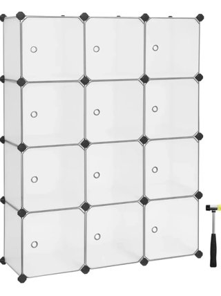 SONGMICS Armario Modular 12 Cubos Puertas Blancas