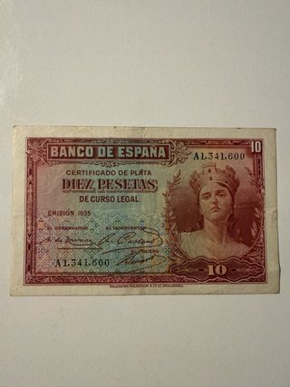 Billete 10 Pesetas 1935 Banco de España