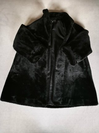 Abrigo Vintage de Pelo Sintético Negro