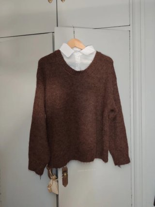 Jersey marrón Disfraz hombre / mujer lobo XL - XXL
