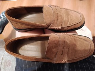 Mocasines Zara de ante marrón