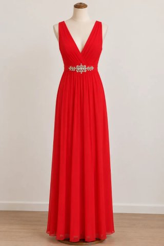 Vestido de fiesta largo rojo