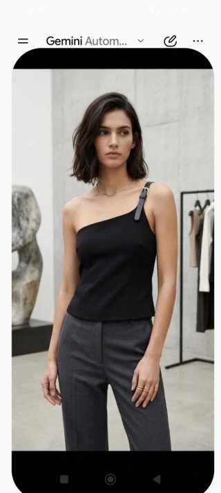 Top ZW Zara Negro Asimétrico