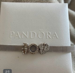 Pulsera Pandora de malla plateada