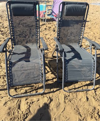 2 Sillas de Playa Plegables Negras