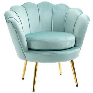Sillón vintage Efecto Terciopelo con Brazos y Resp