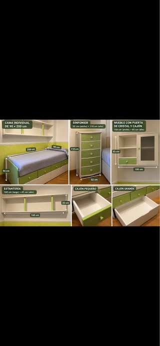 Dormitorio Juvenil Completo recogida en domicilio