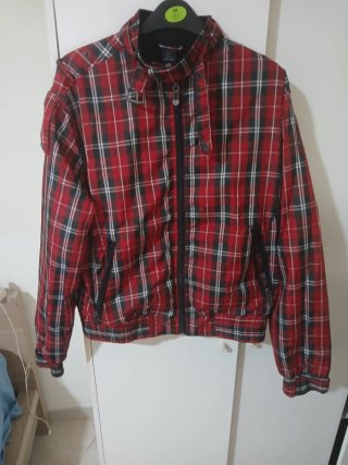 Chaqueta Zara de Cuadros Roja