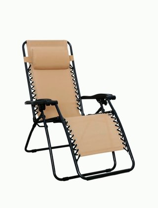Tumbona plegable para exterior beige