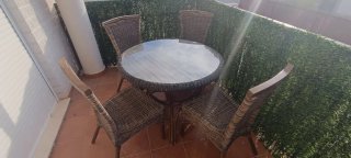 Conjunto de Terraza de Mimbre