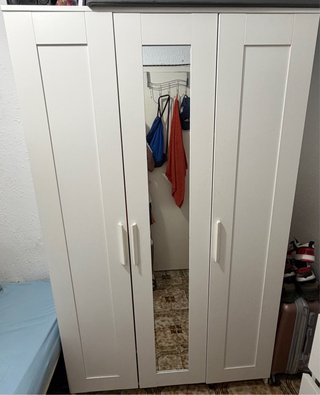 Armario Blanco con Espejo Central