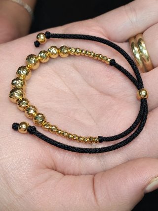 Pulsera de Balines Diamantados de Oro 18k