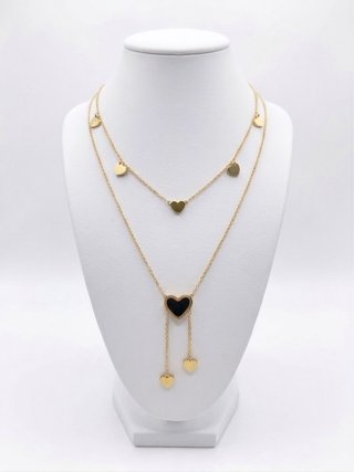 Collar Doble con Corazones