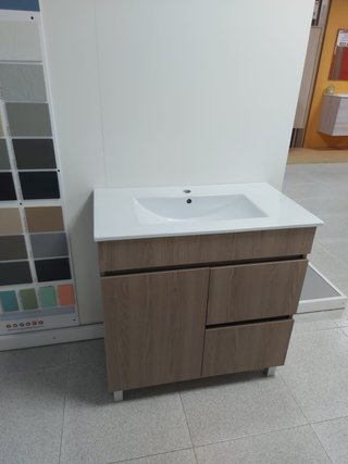 Mueble de baño de madera 80cm con lavabo