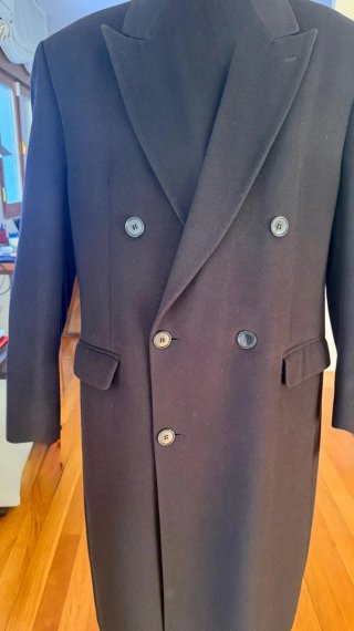 Abrigo de Cachemir Negro Talla 56
