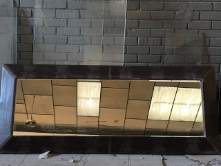 Espejo Rectangular con Marco de Madera forrado.