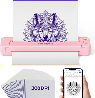 Impresora térmica tatuajes 300DPI Bluetooth rosa