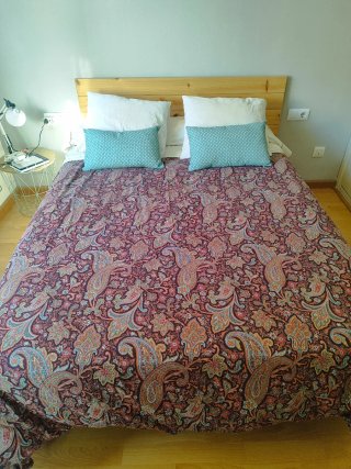 Cama 135x190. Base tapizada + colchón