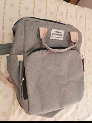 Pañalera Gris Estilo Mochila