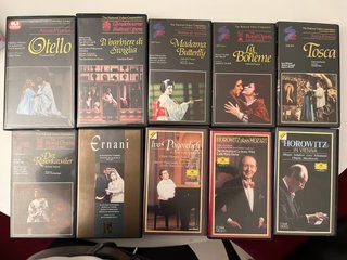 Lote 10 Cintas VHS Ópera y Conciertos
