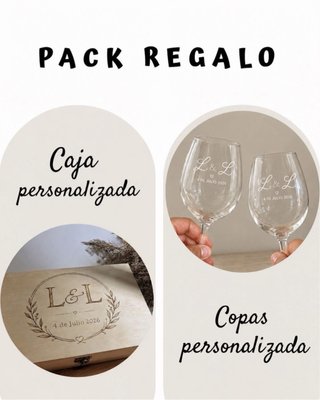 Pack Regalo: Caja y Copas Personalizadas