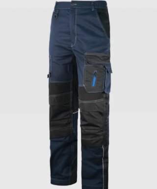 Pantalón de trabajo azul y negro, talla 46