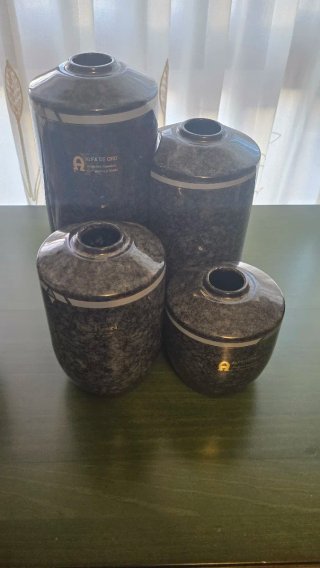 Set de 4 Jarrones de Porcelana Alfa de Oro