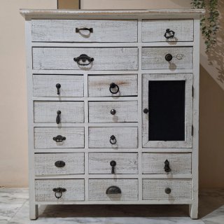 Cómoda Vintage de Madera Blanca