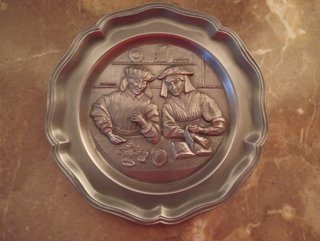 5 Platos Decorativos de Estaño Francés