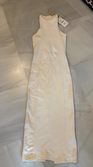 Vestido largo blanco Zara Talla S