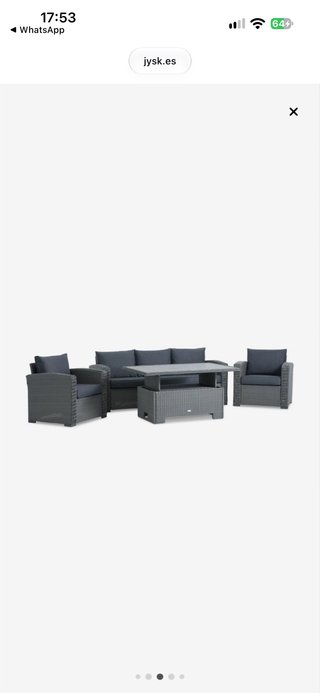 Set de Muebles de Jardín de Ratán Gris