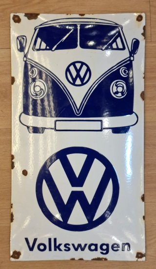 Cartel Esmaltado Vintage Volkswagen