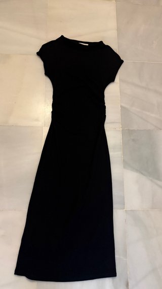Vestido largo negro Mango