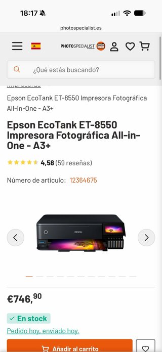 Impresora Fotográfica Epson EcoTank ET-8550