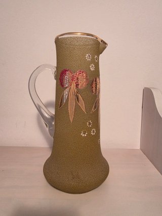 Jarra Art Nouveau de Cristal Esmerilado 27cm