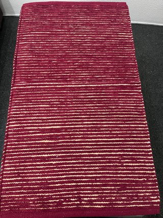Alfombra 60x110 cm Burdeos Algodón y Yute