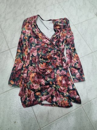 Vestito corto a fiori